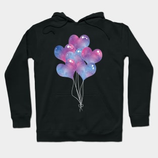 Bouquet of Galaxy Heart Balloons Hoodie